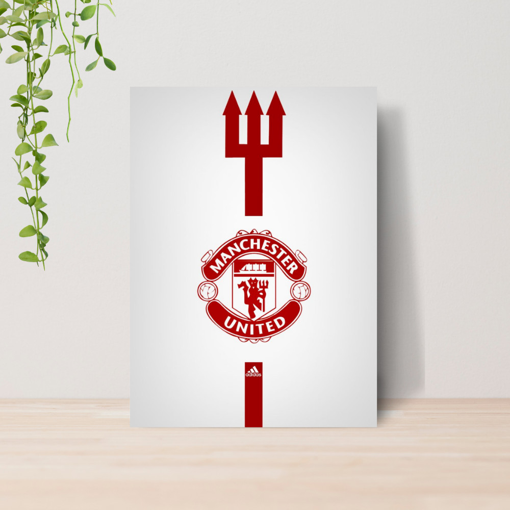 Quadro Decorativo Manchester United Futebol Escudo 06 | Placa 20x28 Poster Decoração Quarto Sala