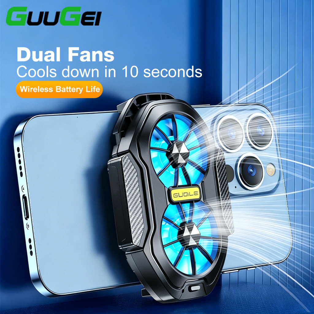 Guugei Ventilador Duplo Telefone Cooler Dissipador De Calor Jogo Refrigeração Radiador