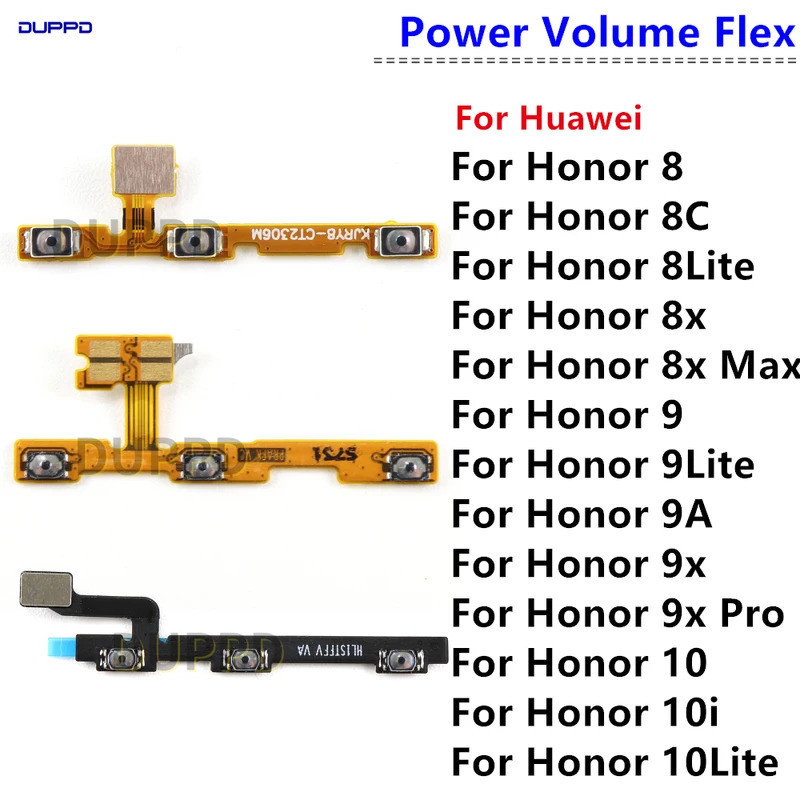 1 Pçs Para Huawei Honor 8 9 10 8C 8X MAX 8 9A 9X Pro 10 lite 10i Ligar/Desligar Botão De Volume Lado Ket Cabo Flexível S