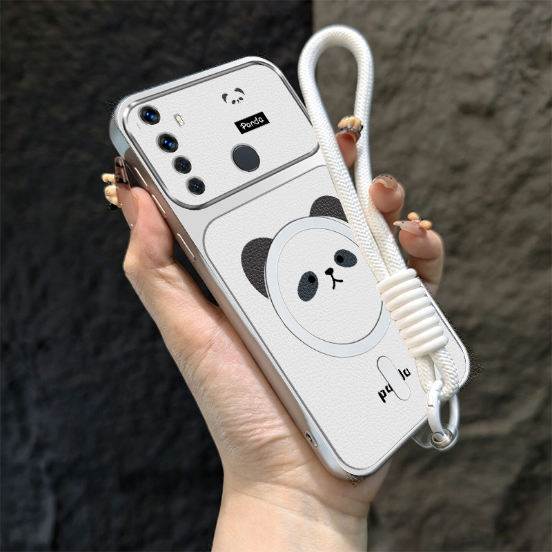 Capa Para Realme 5 c3 5i 6i 5 c3i 5s De Telefone Softcase Silicone À Prova De Choque Novo design Estético Fofo Panda Mag