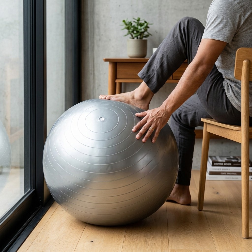 Bola Suíça 55cm Hammer Cinza Inflável  Antiexplosão Yoga Pilates Alongamento Com Bomba Inclusa