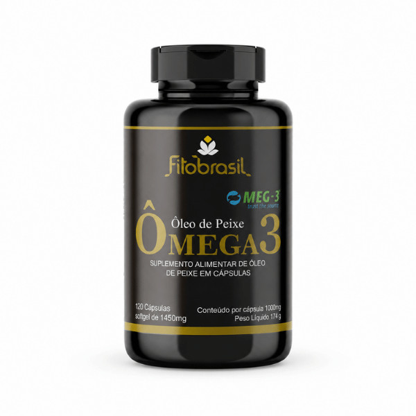 Ômega 3 MEG-3 EPA DHA Óleo de Peixe 1000mg 120 Cápsulas