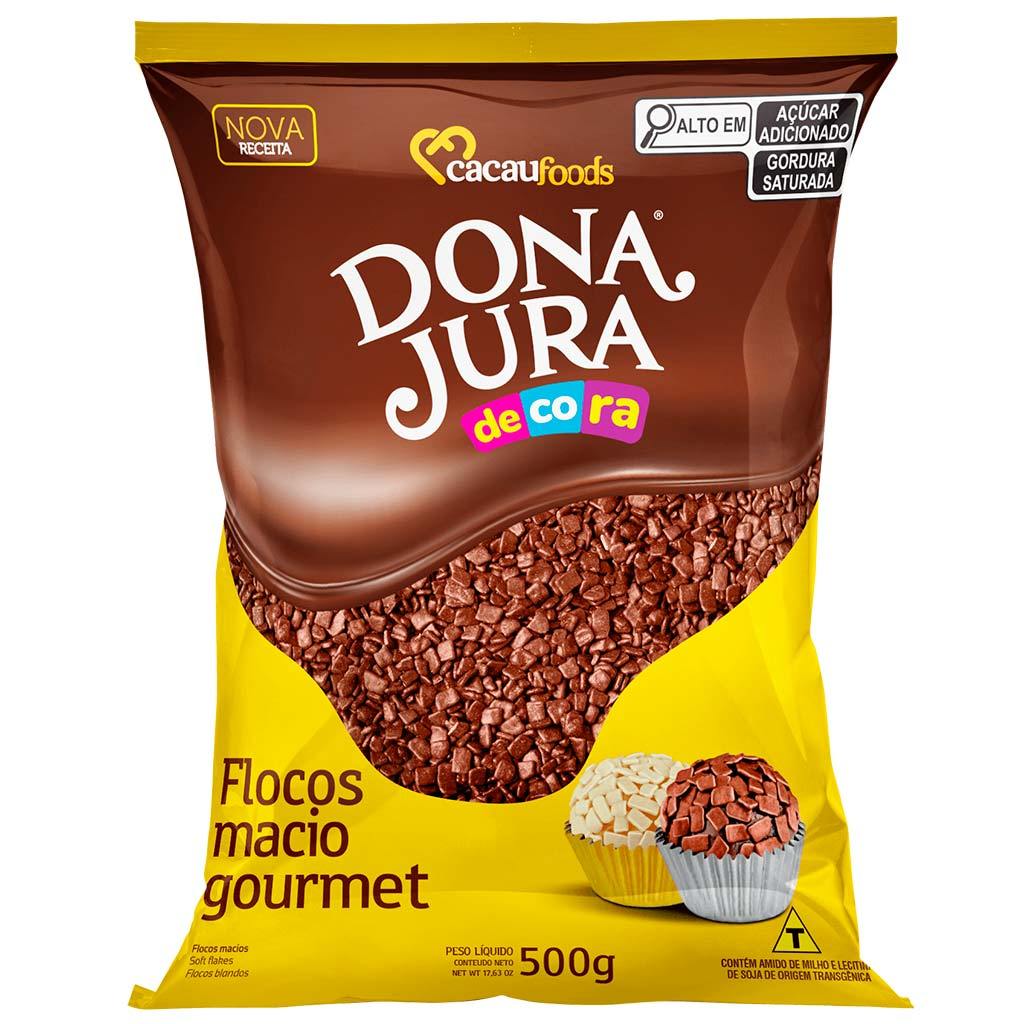 Flocos Granulado de Chocolate Macio Dona Jura 500g - Cacau Foods