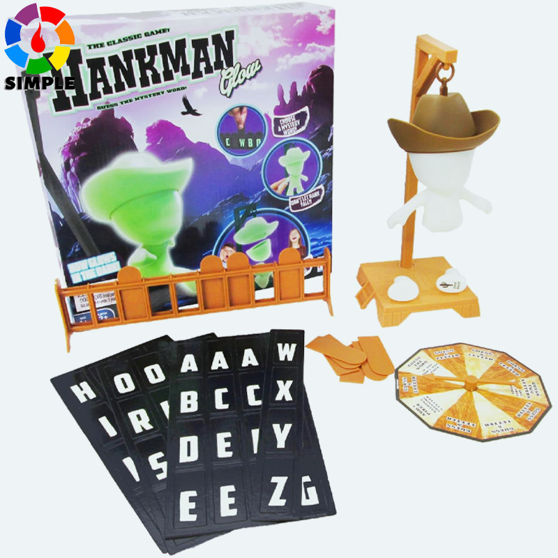Fotorama Hankman Glow, Magnetic Hangman Mystery Word Guessing Game for Kids & Families, Glow in The Dark Travel Game