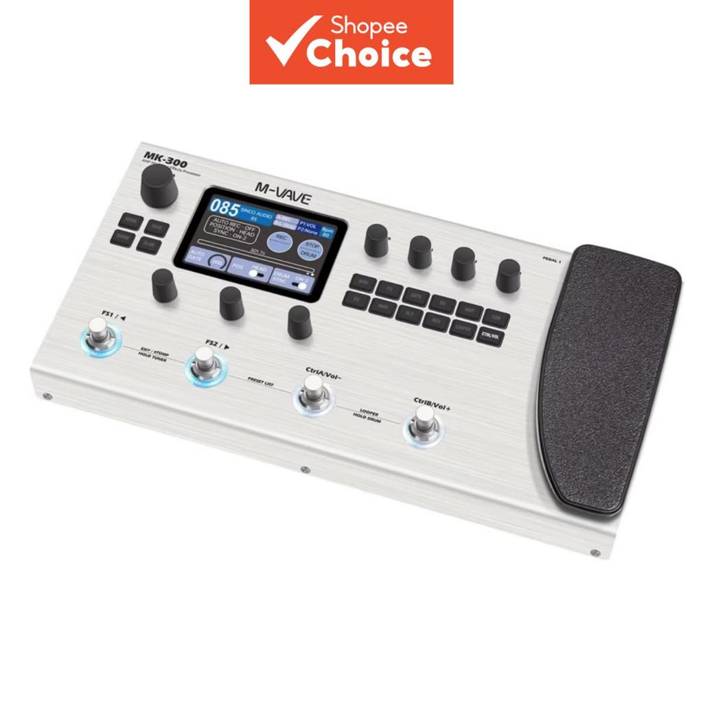 M-VAVE MK300 Processador Multi-Efeitos Estéreo Looper, 120 Amplificadores 360 Efeitos, Tela Touch de 3,5 Polegadas &