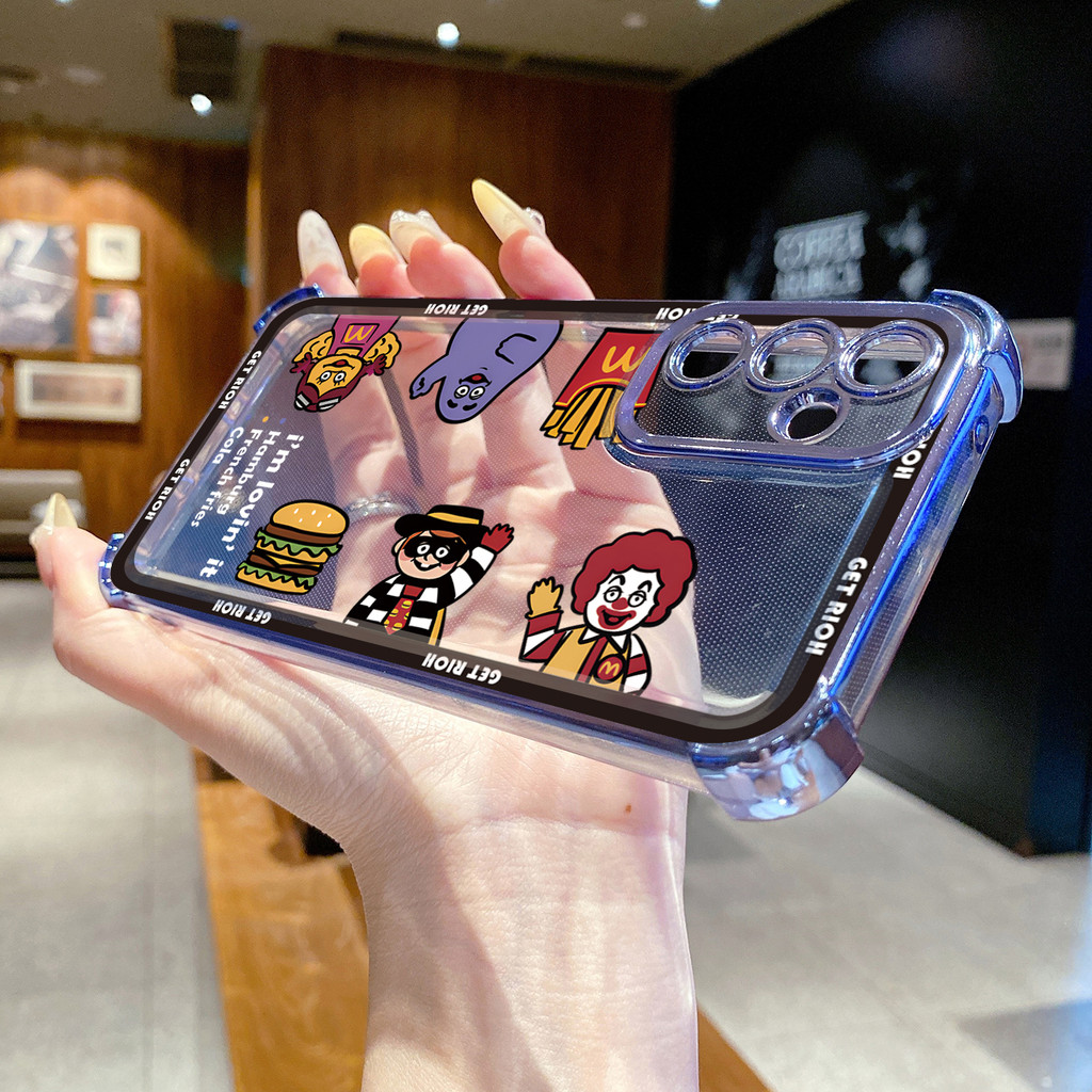 Compatível Com Samsung Galaxy A17 A07 A15 A05 A35 A55 A14 A34 A56 A36 A06 A16 Xadrez Big Mac Get Rich Clear Chapeamento