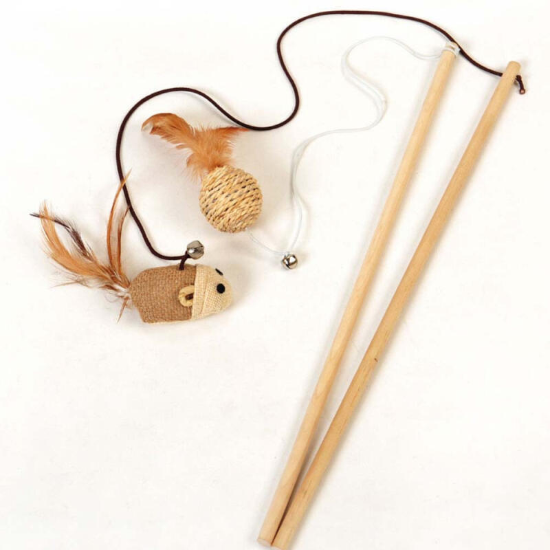 Varinha de Brincar para Animais de Estimação, Brinquedo de Madeira para Gatos, Brinquedo para Animais de Estimação, Brin