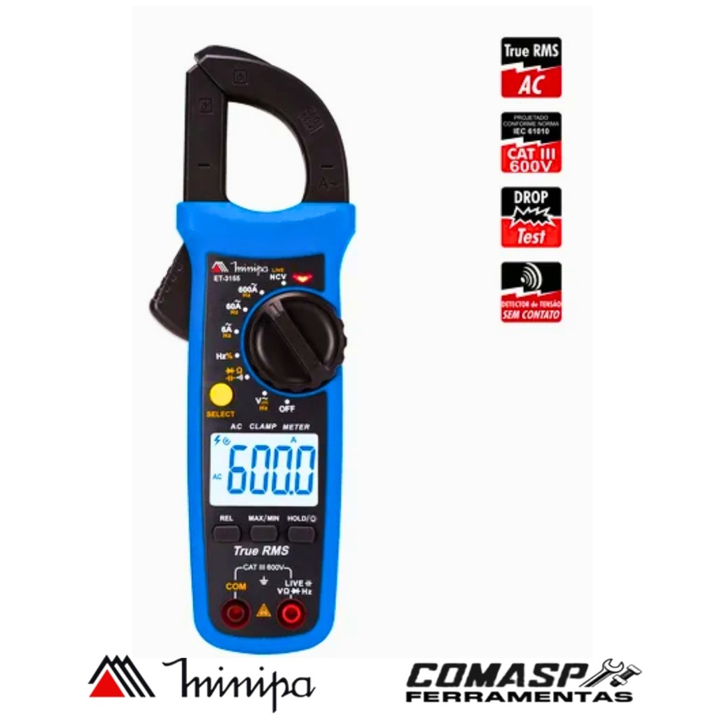 ALICATE AMPERIMETRO DIGITAL ET-3155 MINIPA