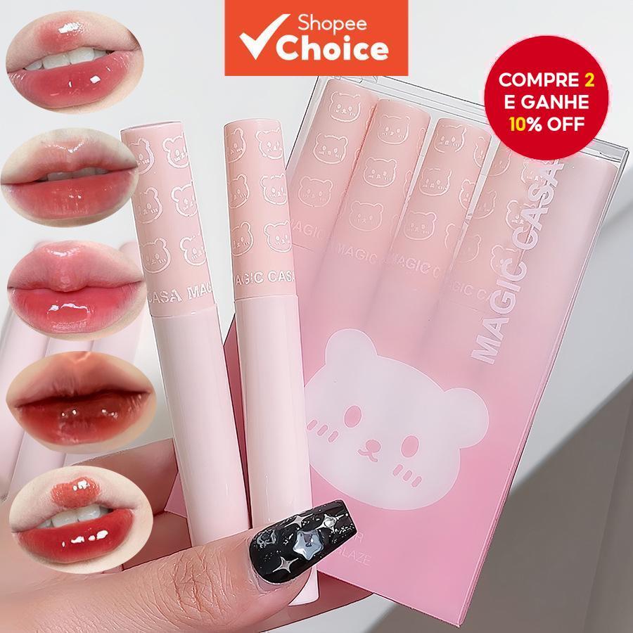  MAGIC CASA Conjunto de 5 Brilhos Labiais Dudu: Variante Formadora de Filme com Hidratante, Hidratante & Longa Duração