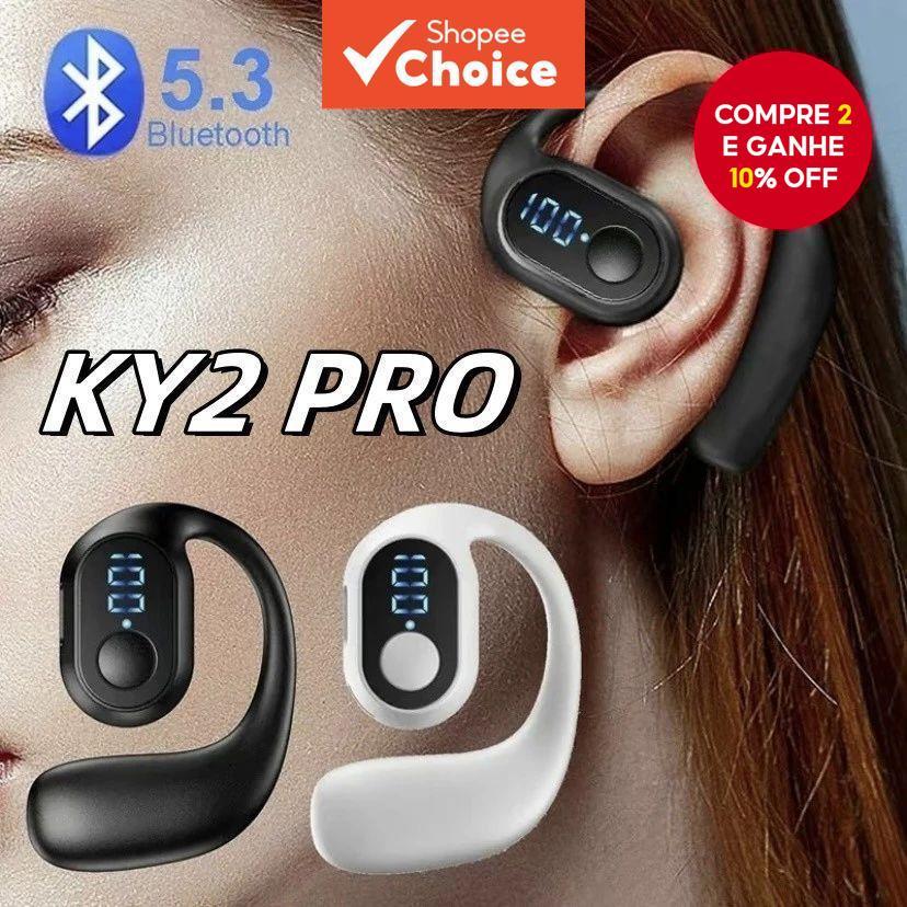 Fones de Ouvido Sem Fio Bluetooth 5.3 Ky2 Pro com Plugue para Um Ouvido, Bateria de Longa Duração, Ideais para negócios