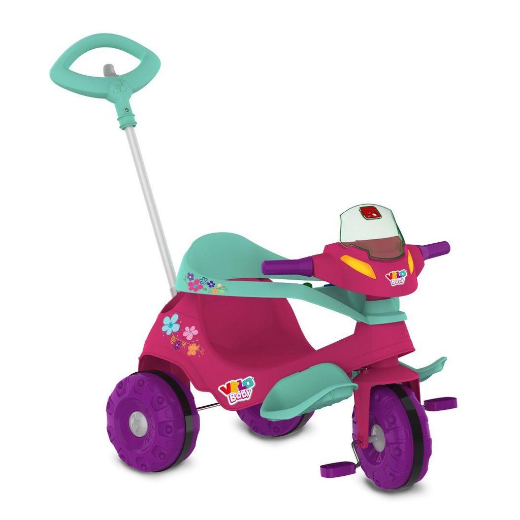 Imagem Triciclo Velobaby  Passeio & Pedal Rosa Bandeirante