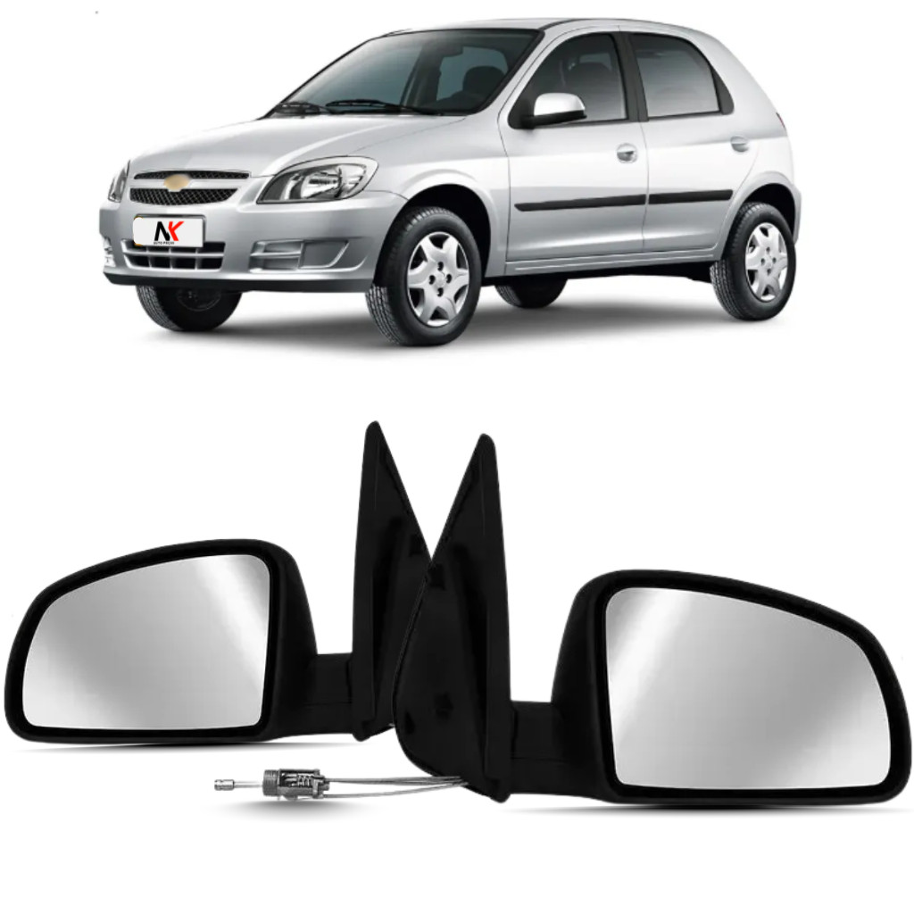 Par/Un Retrovisor Manual Celta Prisma 2007 2008 2009 2010 2011 2013 2014 Com Controle 2/4 Portas
