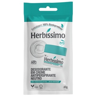 Sachê Refil Desodorante Creme Antitranspirante Neutro Herbissimo 45G em Oferta na Shopee