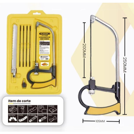 Kit 7 PEÇAS Arco De Serra Mini Serrote Para Vários Materiais Artesanato Favorito