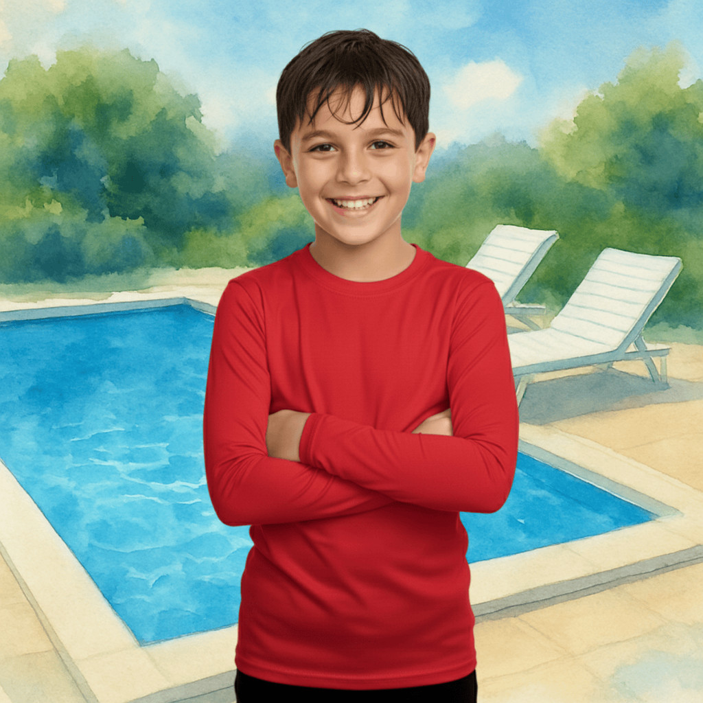 Camisa Térmica Infantil Menino Manga Longa Proteção Solar Segunda Pele de 2 a 12 anos Uv50+