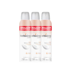 Kit Desodorante Aerossol Antitranspirante Herbissimo Care Vanilla 250ml - Embalagem Econômica (3 unidades)