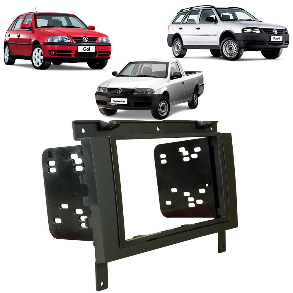 KIT MOLDURA 2 DIN FIAMON GOL G3 PARATI G3 E SAVEIRO G3 + CENTRAL MULTIMIDIA MP5 COM TELA DE 7"