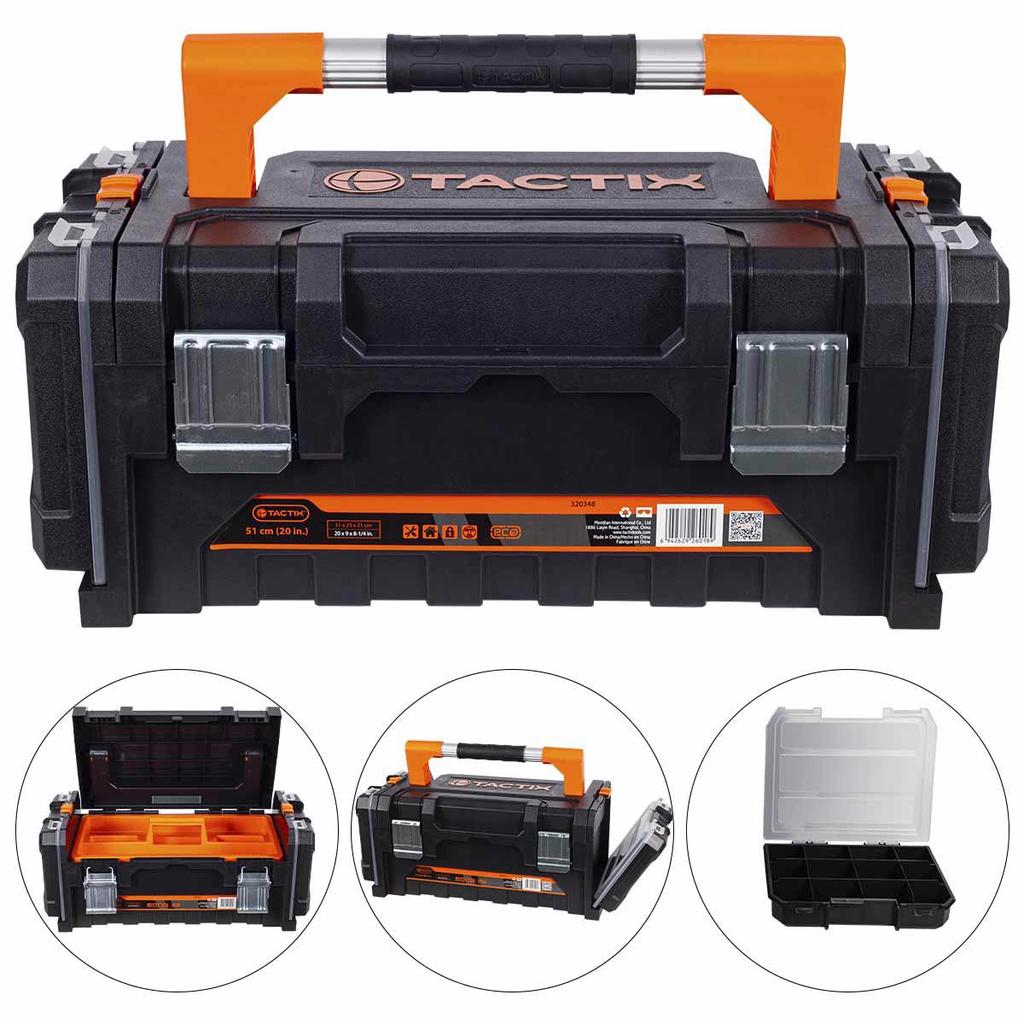 Caixa de Ferramentas Com Organizadores Laterais 50,8cm / 20'' (583,0011) - Tactix