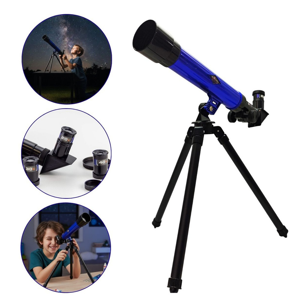 Telescópio Astronômico Infantil Refrator Com Tripé 360° Ideal Para Observar Lua Estrelas e Despertar Curiosidade em Oferta na Shopee