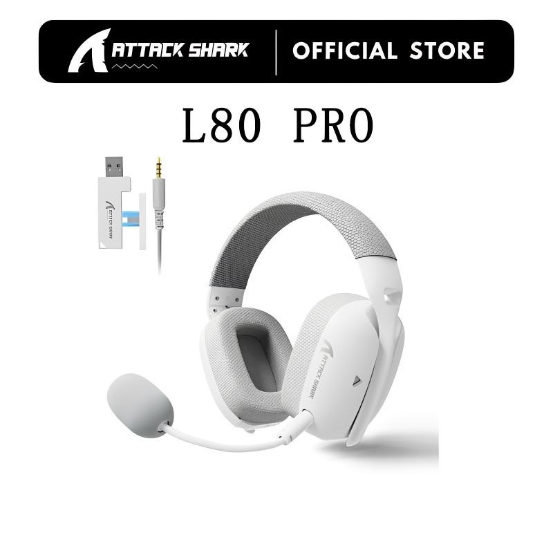 ATTACK SHARK L80PRO Fone De Ouvido Sem Fio Para Jogos Lightseed Tech-Microfone Duplo Integrado E Removível-Leve Com Modo em Oferta na Shopee