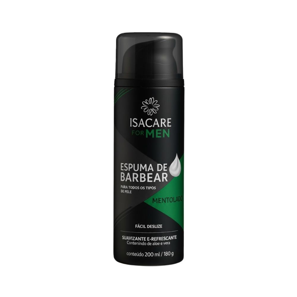 Espuma de Barbear Isacare For Men Mentolada 200ml em Oferta na Shopee