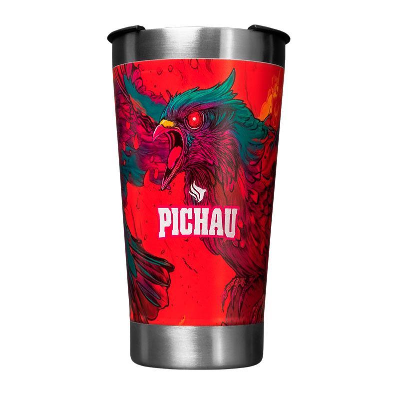 Copo Termico Pichau Original 473ml, Vermelho e Verde, PG-HHR100-RG01