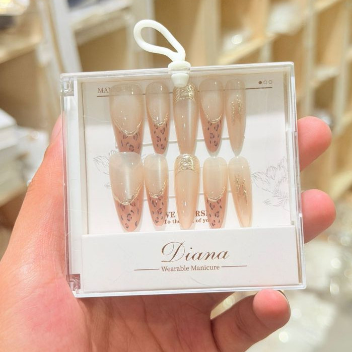 Unhas Postiças Decoradas Nude com – Luxo Feminino, Reutilizáveis para Casamento, Festa e Dia a Dia em Oferta na Shopee