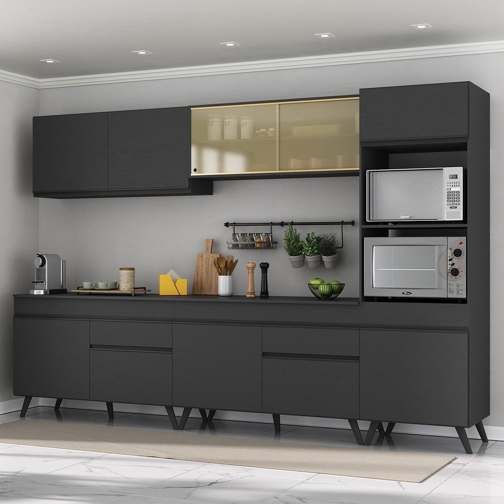 Armário De Cozinha Completa 5 Peças Preto