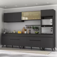 Armário De Cozinha Completa 5 Peças Preto