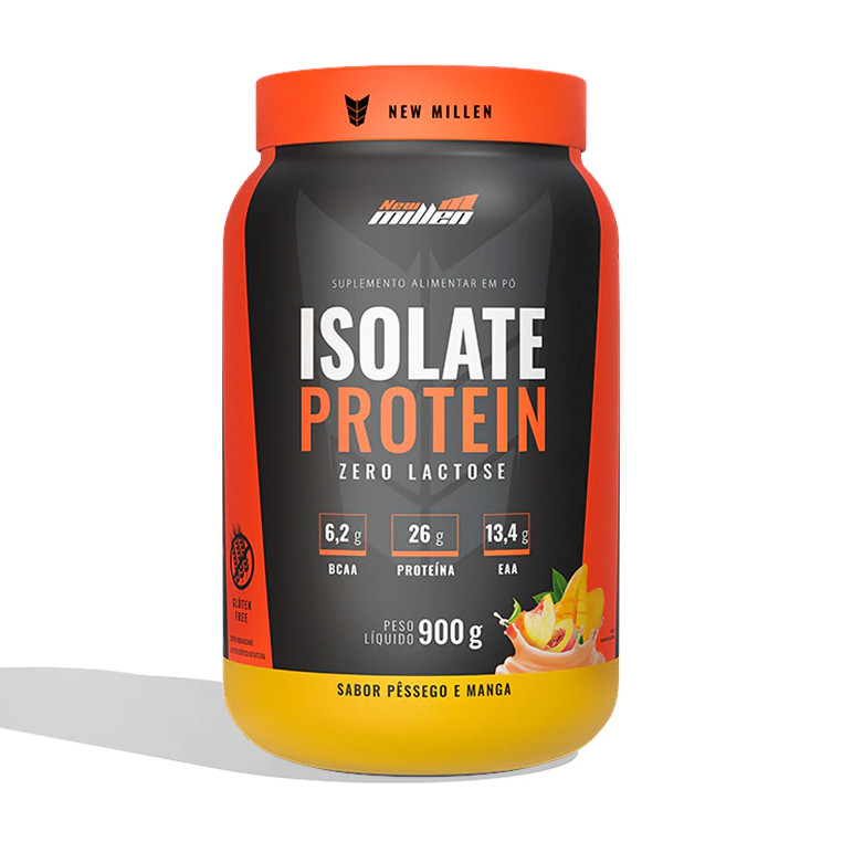 Whey Protein Isolado Zero Lactose Isolate Protein 900g New Millen Proteína Bovina Isolada