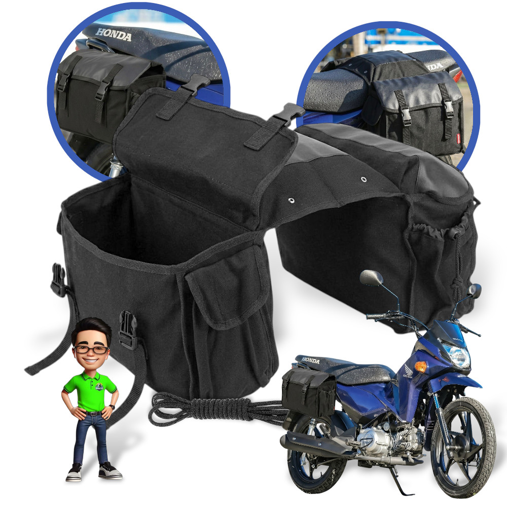 Par Alforge Mala Lateral P/ Moto 14L (Cada Lado) Universal