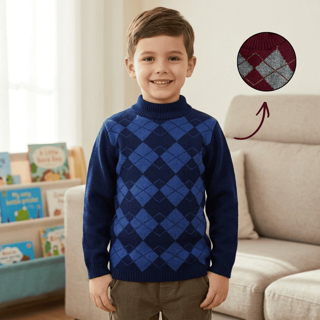 Kit 2 Suéter Infantil Para Menino Quentinho Tecido Leve Macio Em Tricot Reforçado
