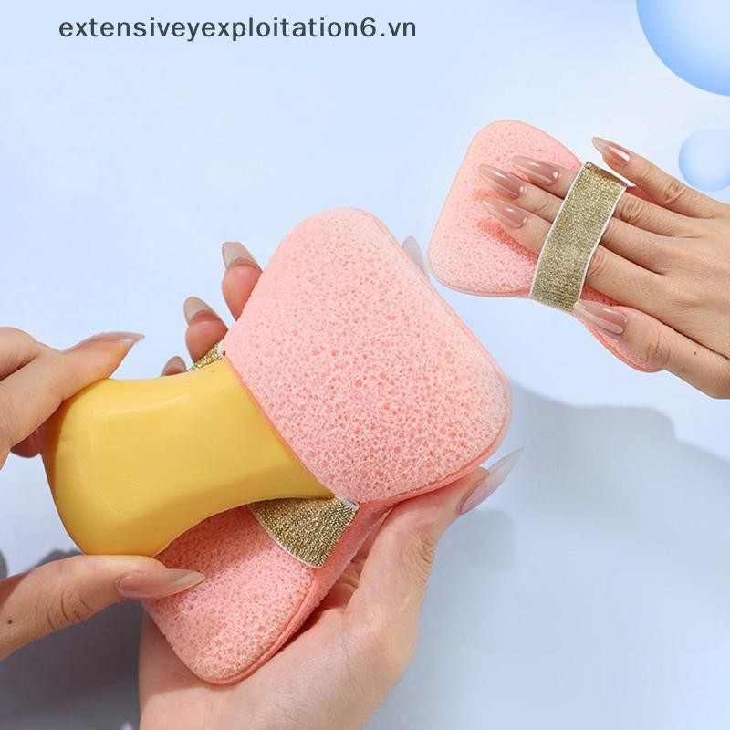 Rede de espuma para banho Exten, bolsa espessa para sabonete e limpeza facial, esponja de banho em malha.