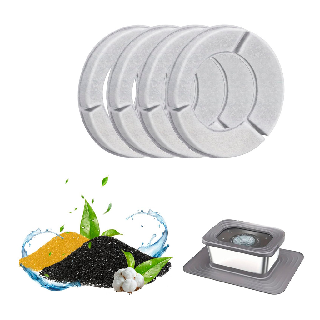 Kit com 4 Filtros Refil para Bebedouro Cães Cão Fonte Pet Filtra e Purifica Água para  Tigela de Água Flutuante