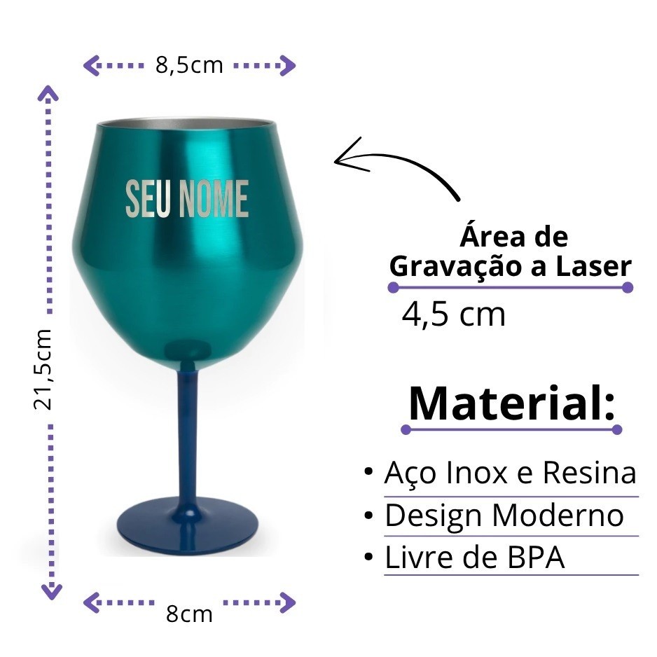 Taça Personalizada 2x1 Térmica Aço Inox com Efeito Prismático com Gravação a Laser Festa Aniversario
