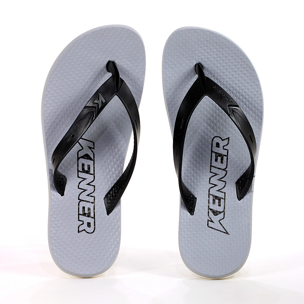 Chinelo Kenner New Summer Cinza e Preto - Juvenil