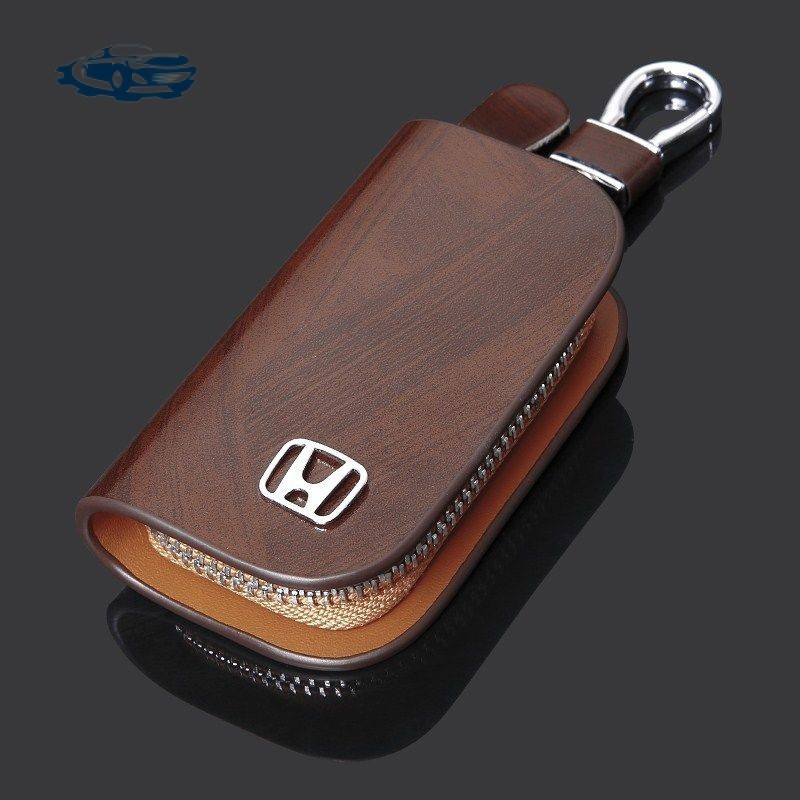 Capa para chave de carro para Honda A City HRV BRV JAZZ CRV ACCORD CIVIC, chaveiro inteligente de couro com argola para