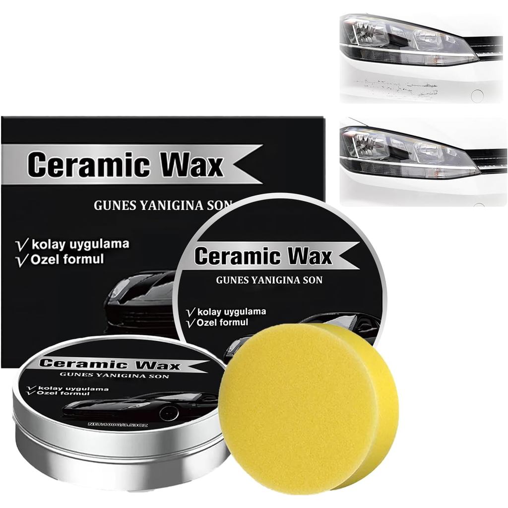 2PCS Titanium Ceramic Wax Cream, Strong Protection Car Coating Polishing Wax, Auto Car Scratch Repair Remover Paste, Pol