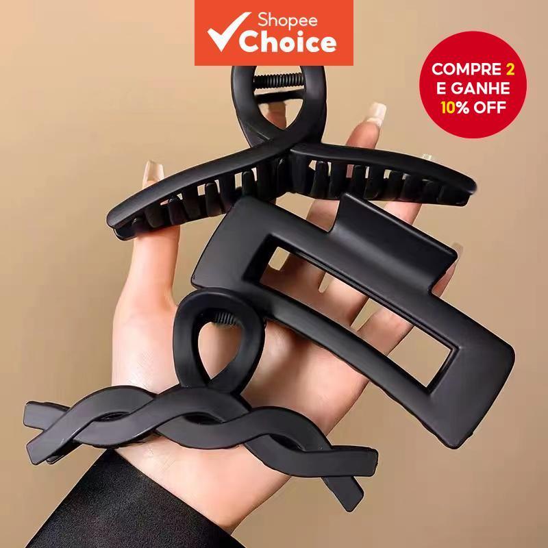 Grampo De Cabelo Preto Estilo Coreano – Prendedor De Rabo De Cavalo E Tubarão Moderno Para Mulheres Meninas