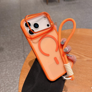 Suporte De Hardware/Pele Fosca/Com Cordão À Prova De Choque Capa De Telefone Magnética Para iPhone 17 Pro Max 16 15 14 1 em Oferta na Shopee