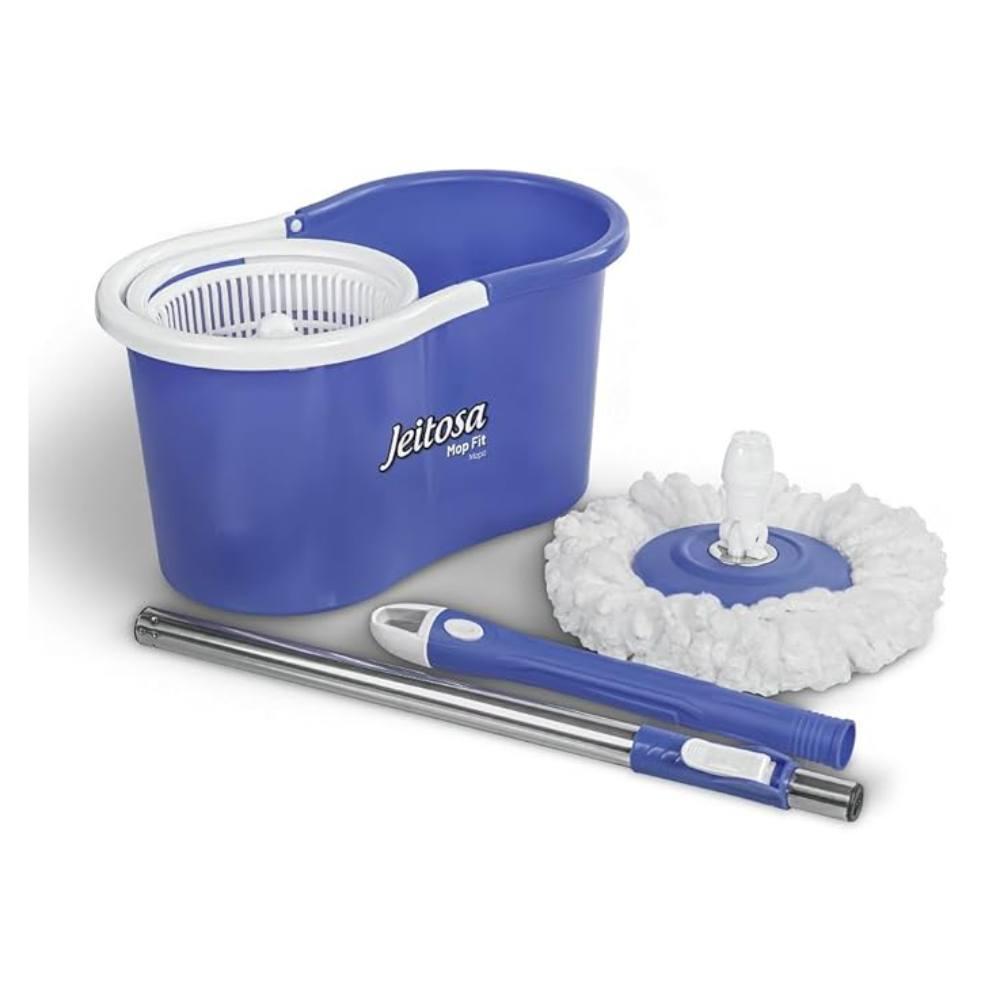 Mop Fit de Microfibra Balde 8L Azul Jeitosa Bettanin em Oferta na Shopee