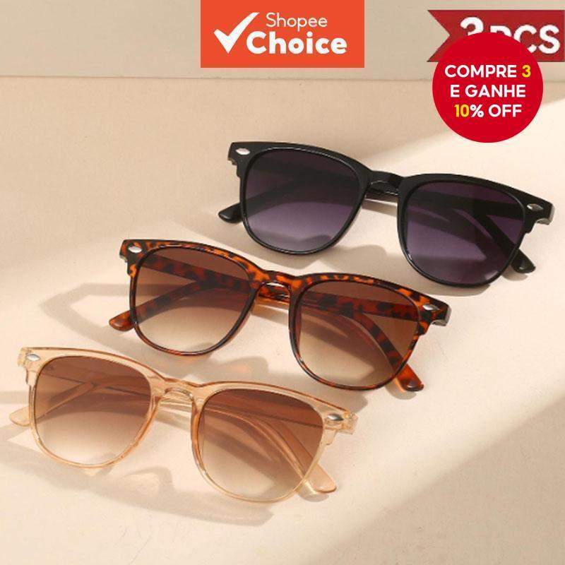 3 Peças de Óculos de Sol Novos para Homens e Mulheres Óculos de Sol Retro da Moda em Oferta na Shopee