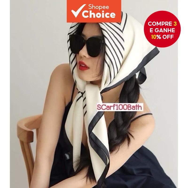 Lenço Geométrico Macio E Sedoso , Protetor Solar À Prova De Vento Para Férias Na Praia , Acessório Feminino em Oferta na Shopee