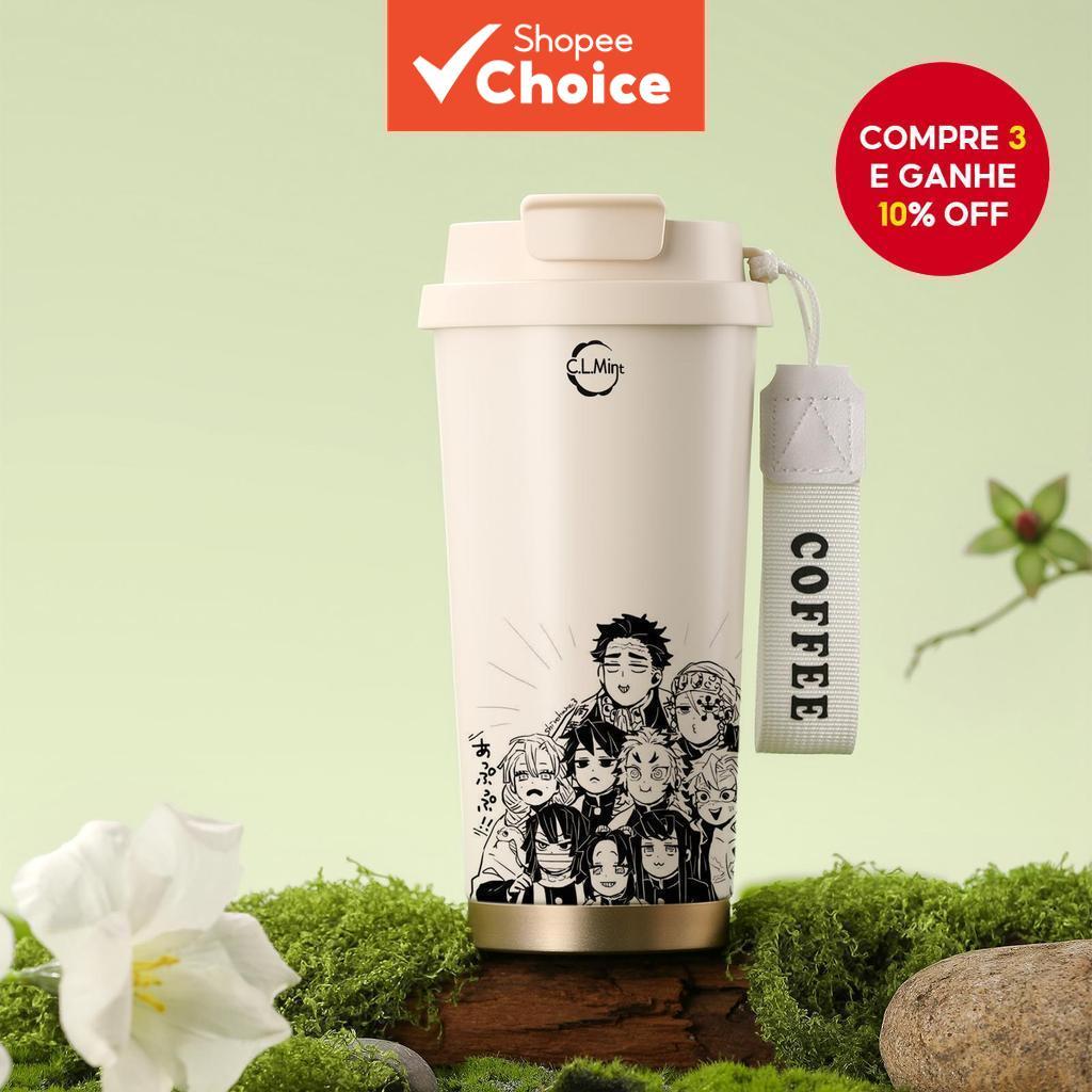 Copo De 530ML Impresso Com Personagem Demon Slayer , 1 Peça-Ventilador De Coleção De Anime Favorito , Aço Inoxidável 316