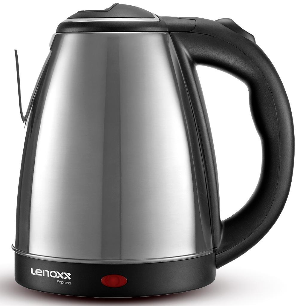 Chaleira Jarra Elétrica Aço Inoxidável 2,2L Lenoxx Express Prateada 220V