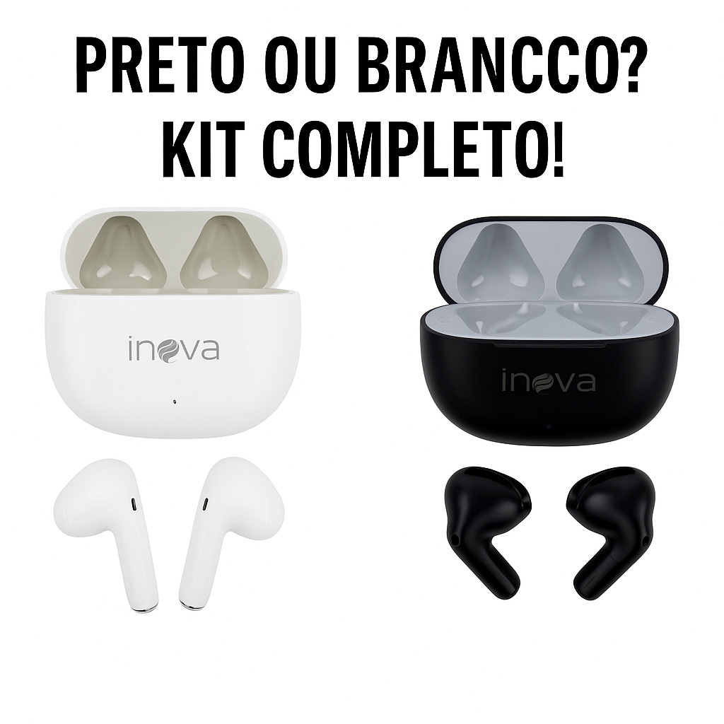 FONE BLUETOOTH INOVA TWS FON-13082 ATÉ 4H DE MÚSICA