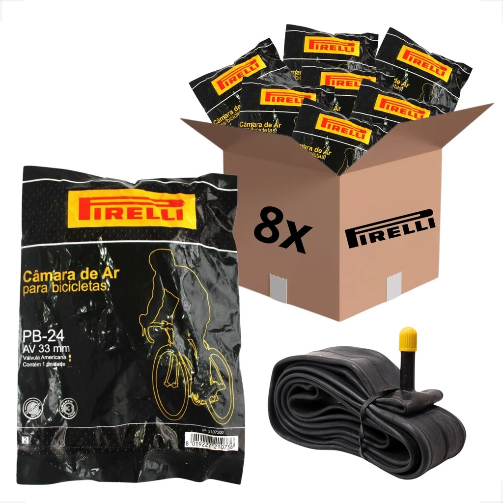 8 UNIDADES Câmara De Ar Para Bicicleta Aro 20 Pirelli Bico Grosso 33mm Camera Bike Infantil Mtb