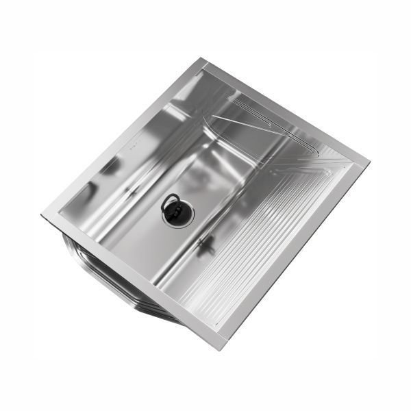 Tanque para Lavanderia em Aço Inox de Embutir 500 Polido 60,8x53,6x26,5cm 48 Litros GhelPlus