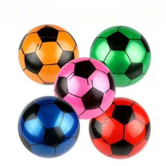20 Bola Estilo Futebol Vinil Colorida Dente De Leite (Escolha A Cor) Praia, Festa e Decoração C/ Inmetro