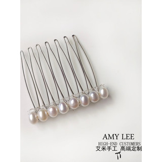 Amy Original Natural de água doce pérola franja pente de cabelo coreano Metal pente All-Match cabelo quebrado arrumado t